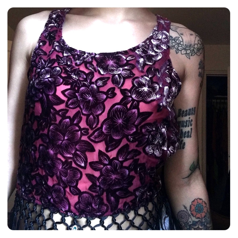 Velvet floral top
